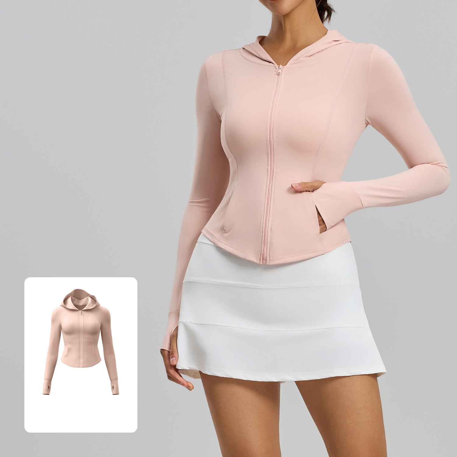 Summer yarn UV-proof sunscreen coat thin outdoor skin clothing hooded sunscreen clothing