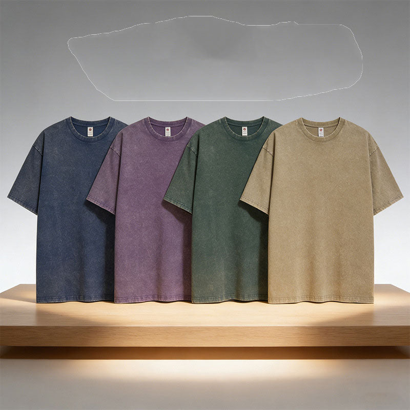 230g heavy cotton washed to make old vintage T-shirts.