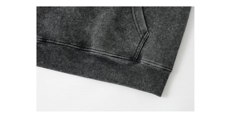 Solid color to make old loose long-sleeved hooded cotton sweater