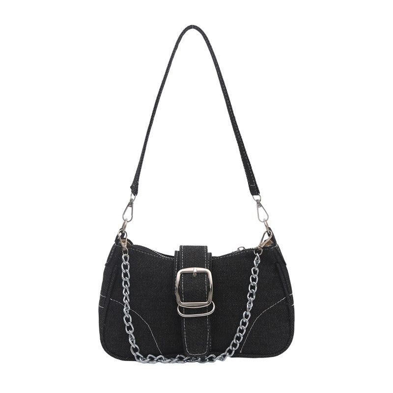 Summer new women's denim canvas shoulder crossbody bag