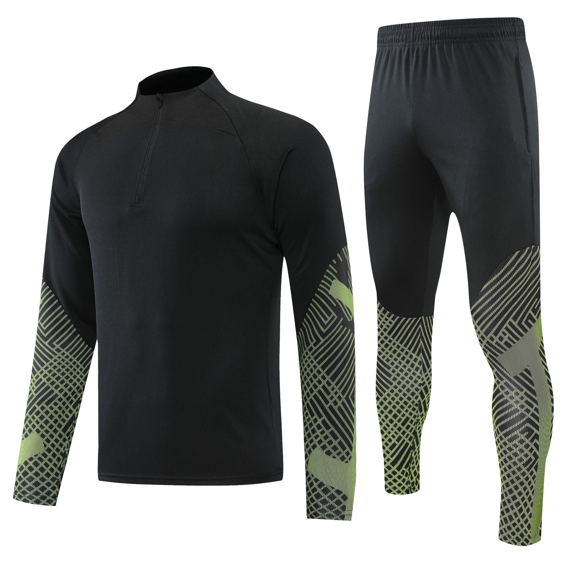 Football training suit set autumn and winter long-sleeved running sportswear quick-drying breathable fitness two-piece suit