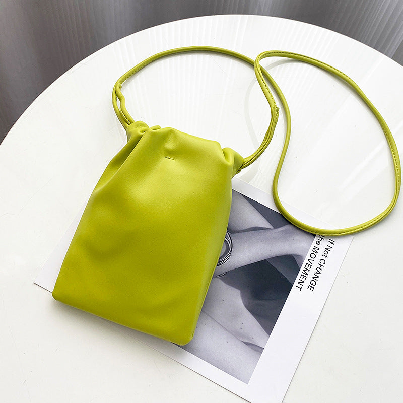 New mobile phone bag handbag fashion simple little blessing bag shoulder slung bucket bag.