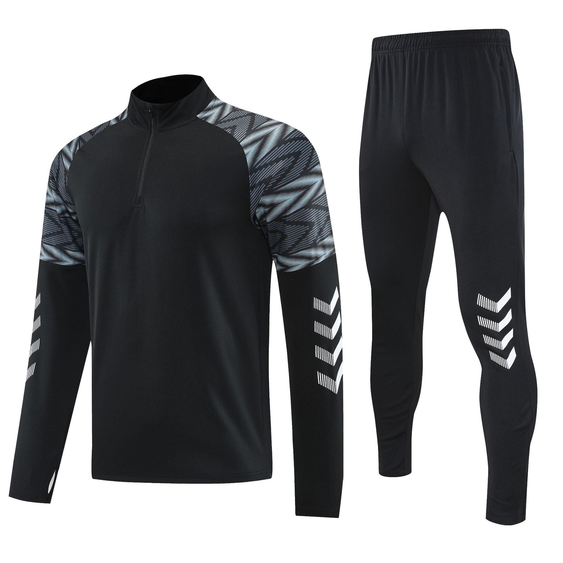 Half-zipper training suit in spring and autumn, long-sleeved slim exercise clothes, breathable quick-drying equipment.