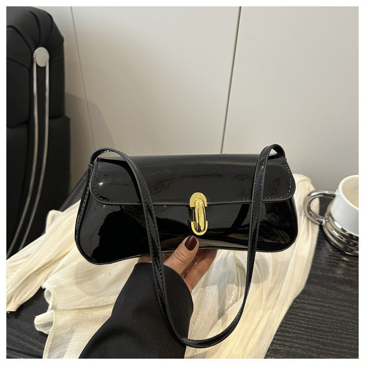 Summer new female PU patent leather glossy underarm bag