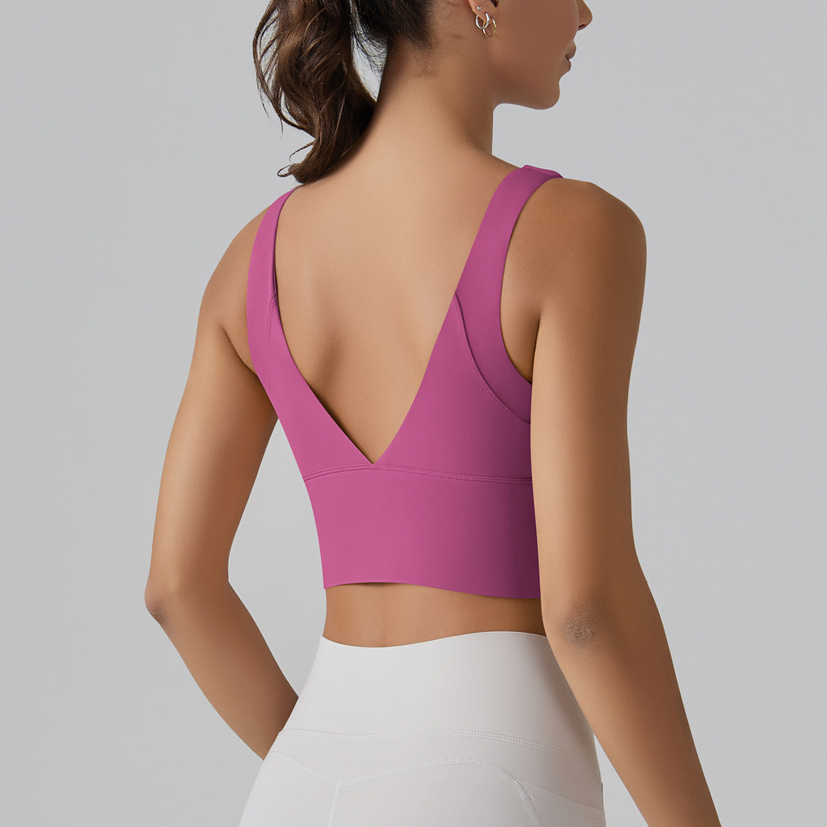 V-shaped beauty back cup sports bra tight-fitting high-elastic running fitness yoga clothing bra