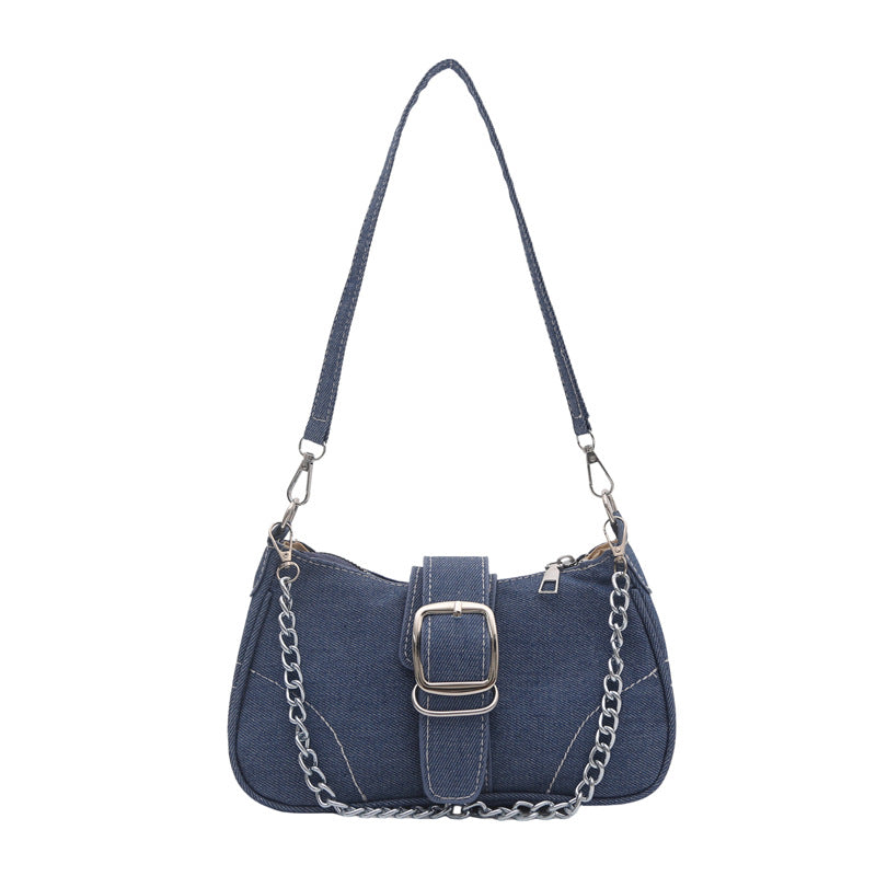 Summer new women's denim canvas shoulder crossbody bag