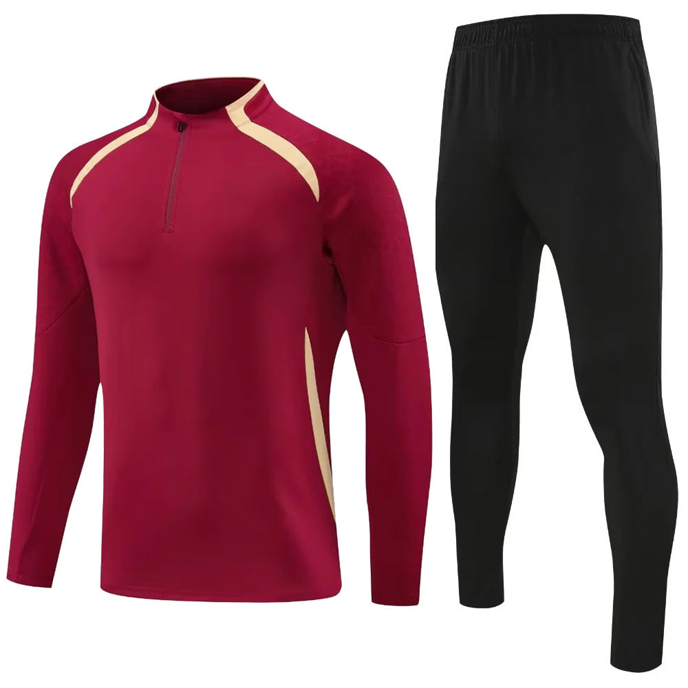 Autumn and winter new football jacket half zipper long sleeve football suit