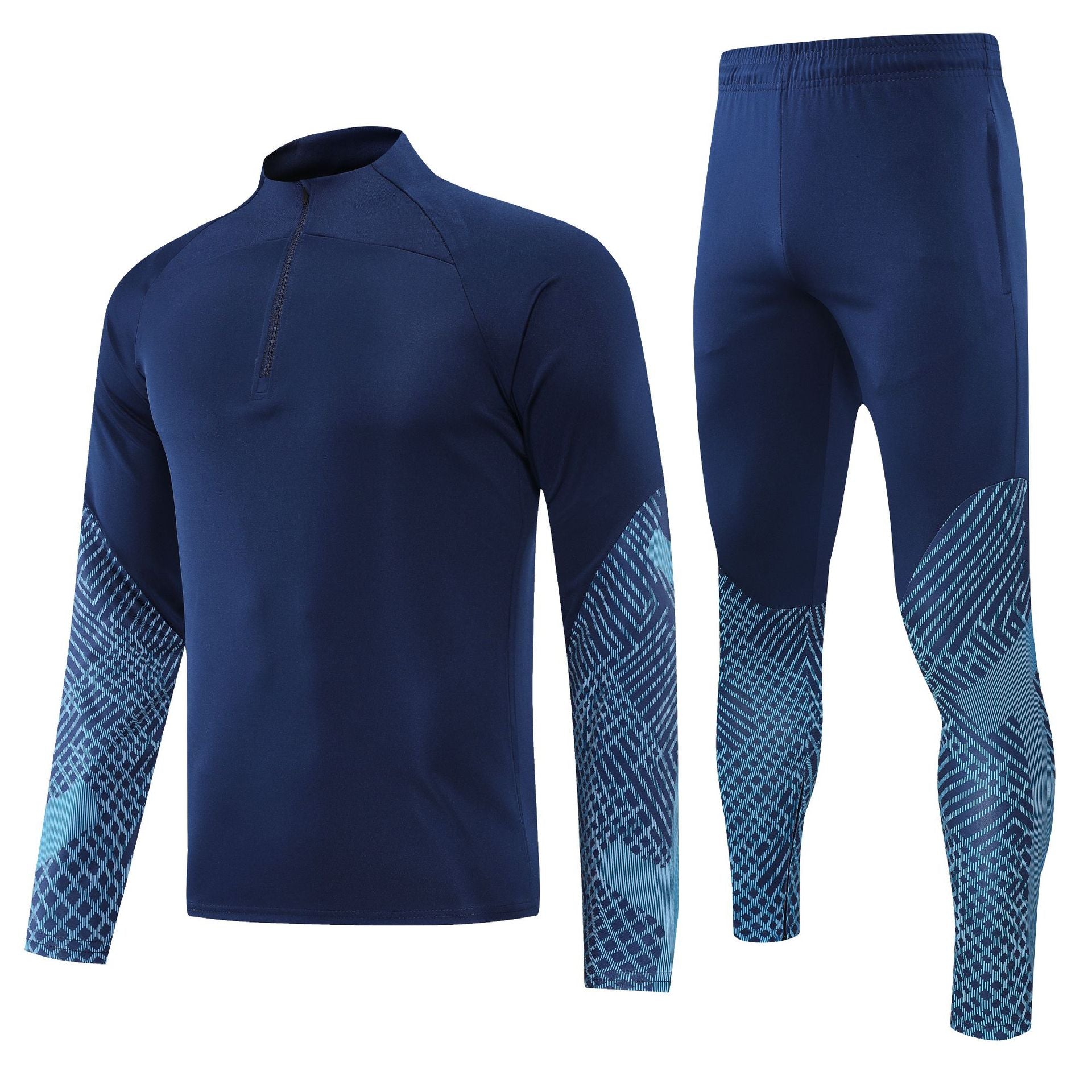 Football training suit set autumn and winter long-sleeved running sportswear quick-drying breathable fitness two-piece suit