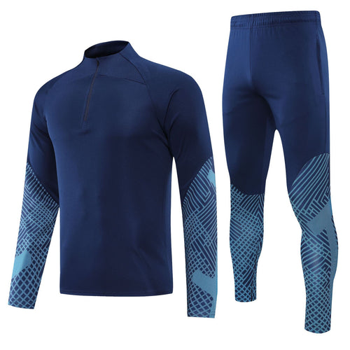 Football training suit set autumn and winter long-sleeved running sportswear quick-drying breathable fitness two-piece suit