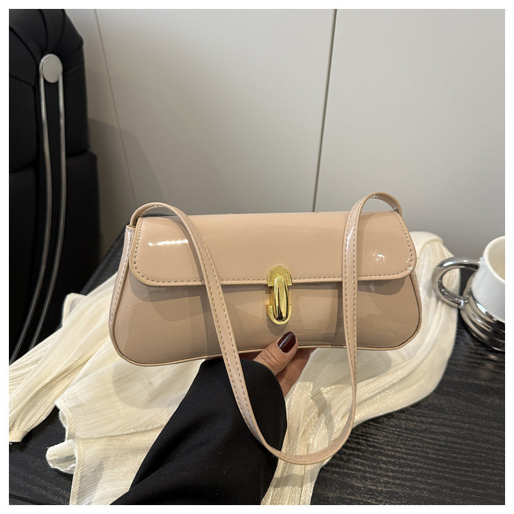 Summer new female PU patent leather glossy underarm bag