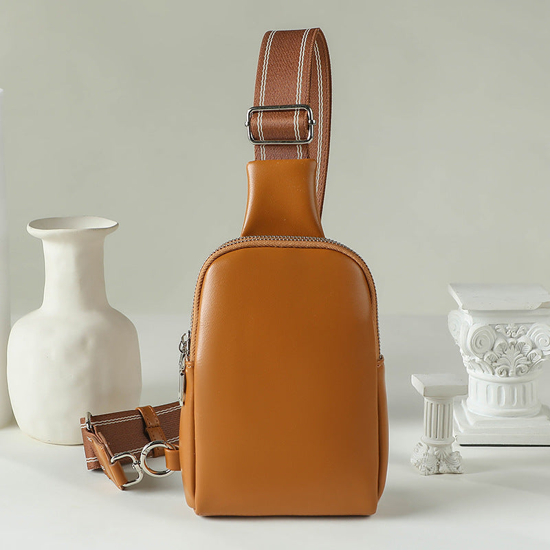 New small chest bag ladies soft leather crossbody bag