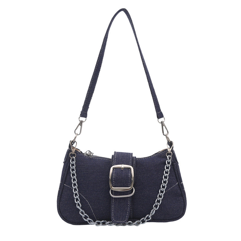 Summer new women's denim canvas shoulder crossbody bag