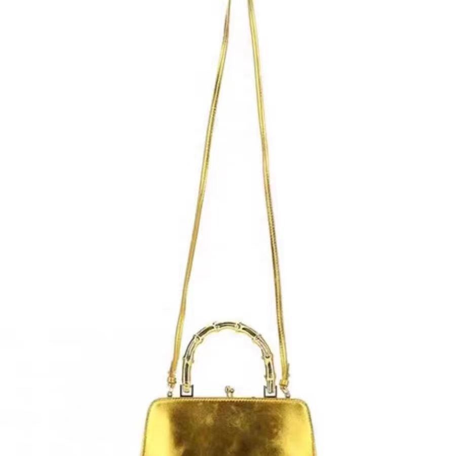 Golden ladies handbag mini diagonal shoulder bag