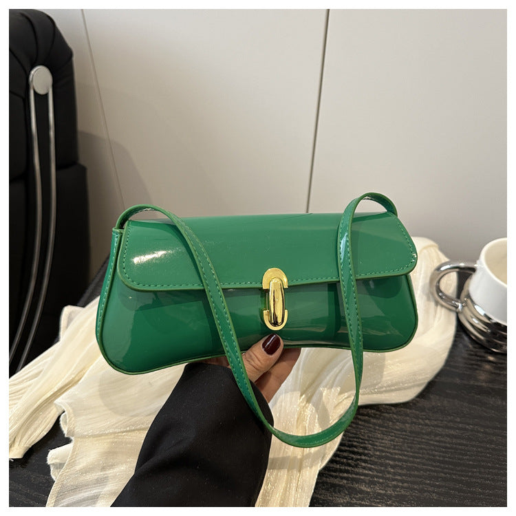 Summer new female PU patent leather glossy underarm bag