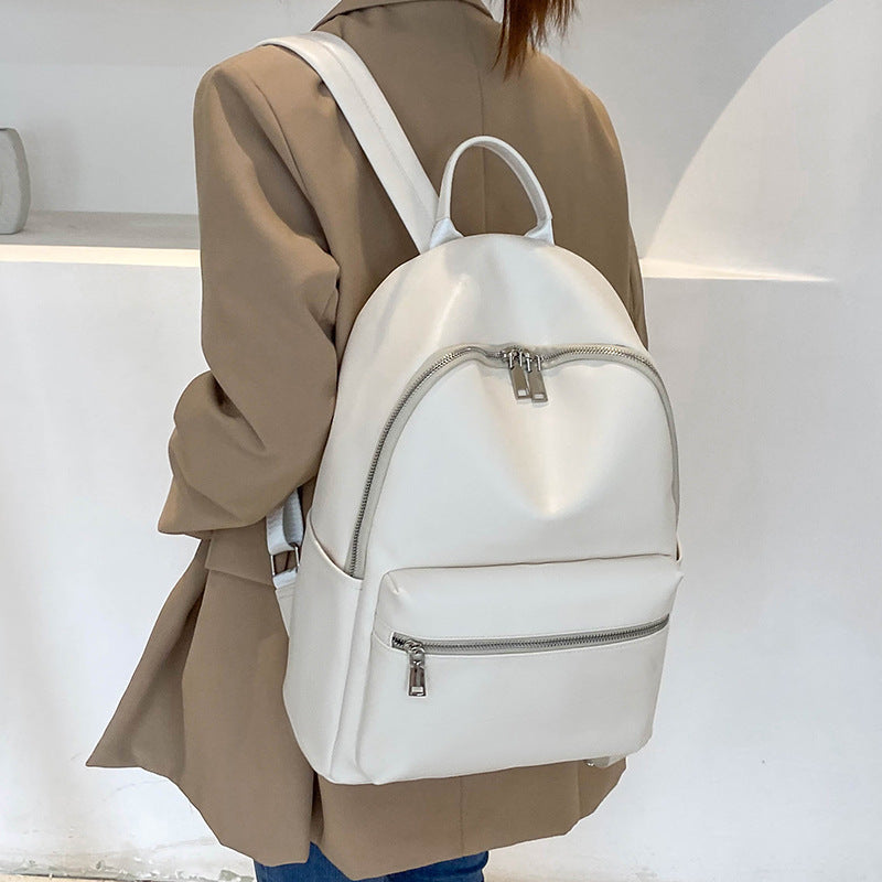 New PU soft leather large-capacity backpack travel bag