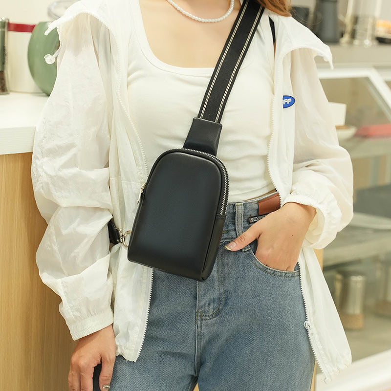 New small chest bag ladies soft leather crossbody bag