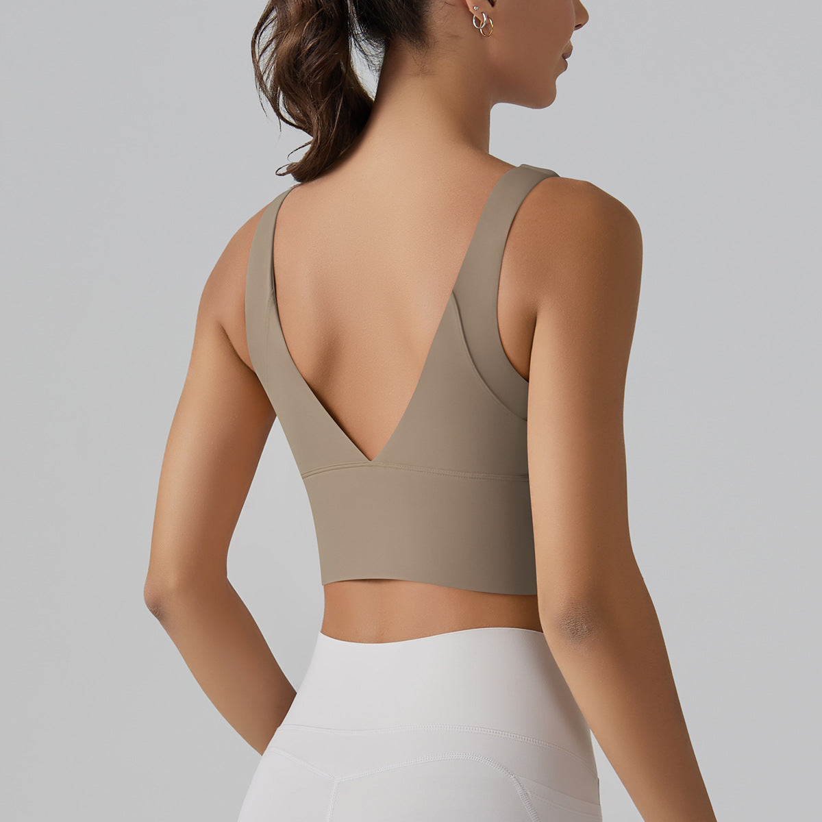 V-shaped beauty back cup sports bra tight-fitting high-elastic running fitness yoga clothing bra