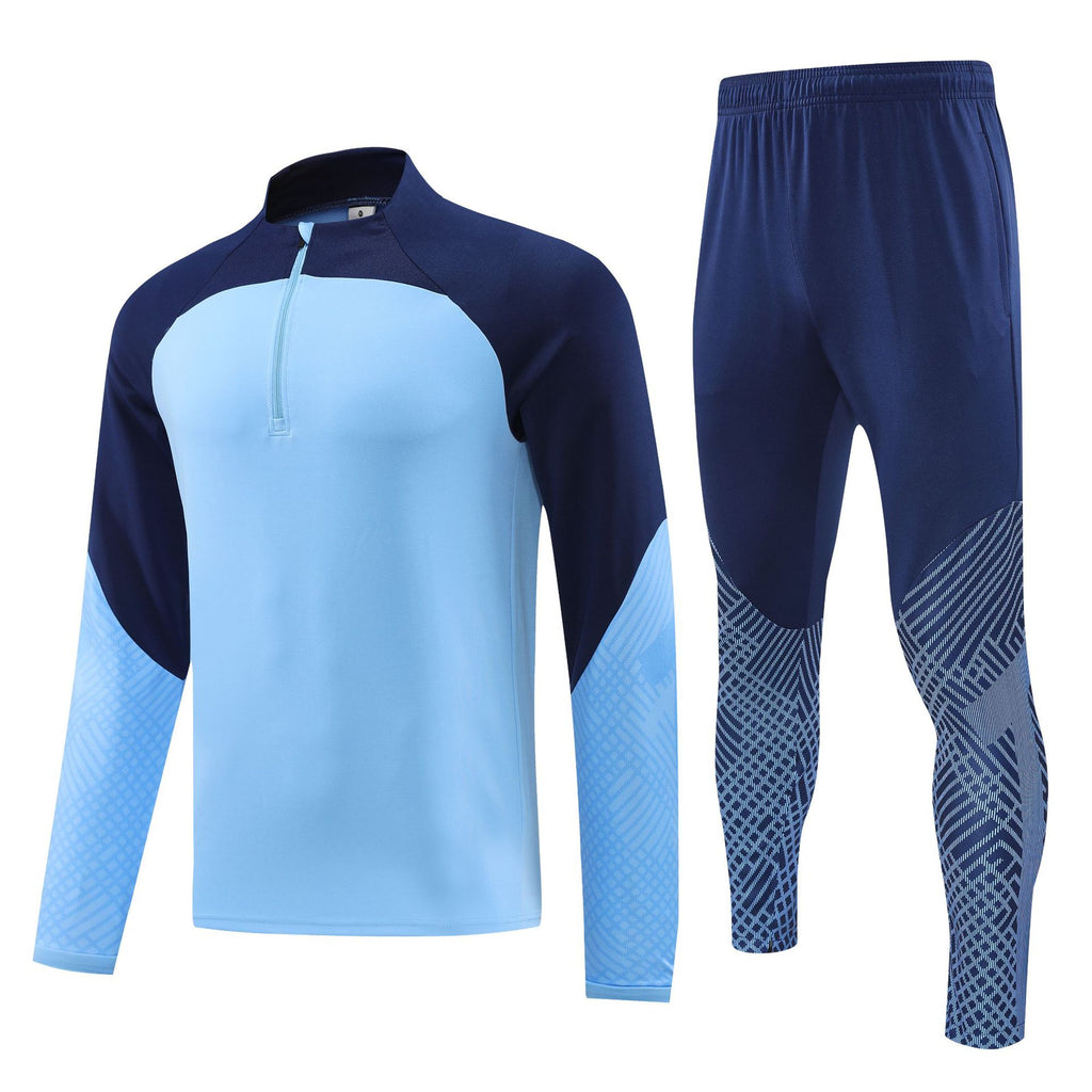 Football training suit set autumn and winter long-sleeved running sportswear quick-drying breathable fitness two-piece suit