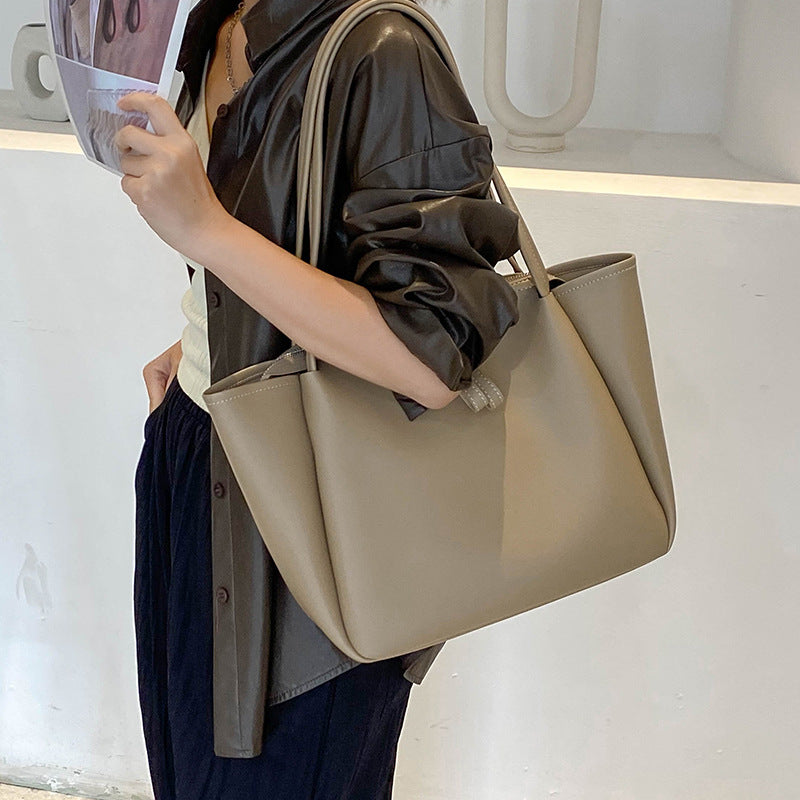 New handbag large capacity soft leather one-shoulder women's big bag