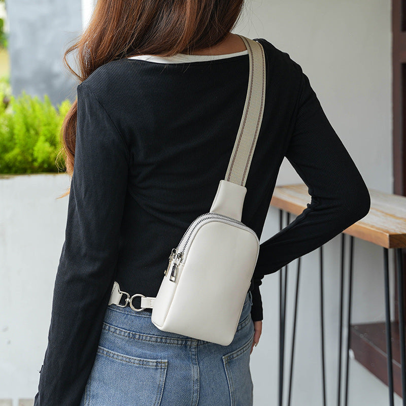 New small chest bag ladies soft leather crossbody bag