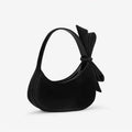 New solid black moon-shaped portable diagonal bag