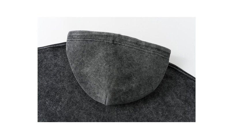 Solid color to make old loose long-sleeved hooded cotton sweater