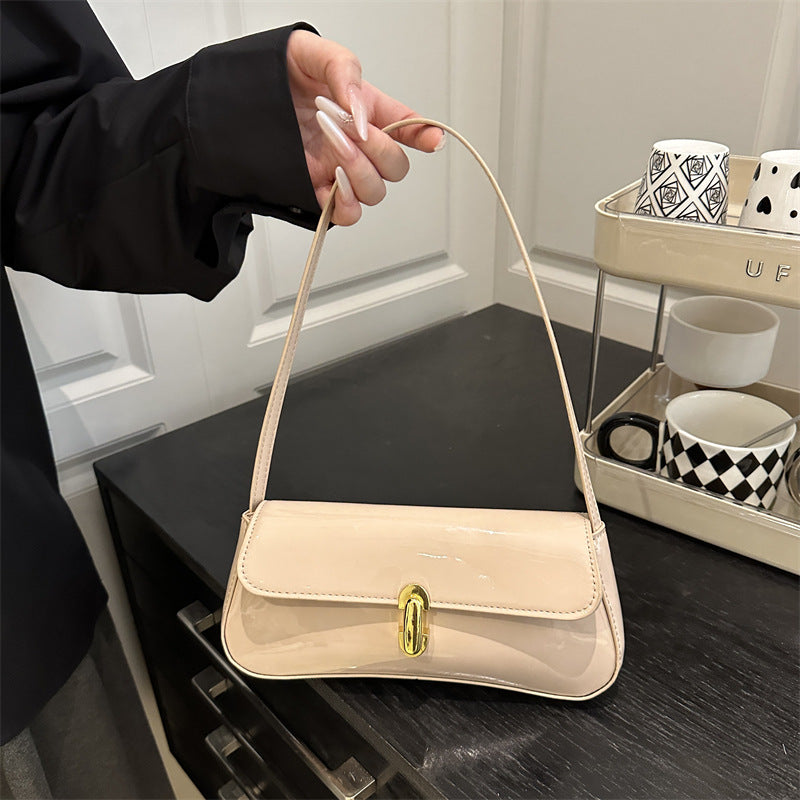 Summer new female PU patent leather glossy underarm bag