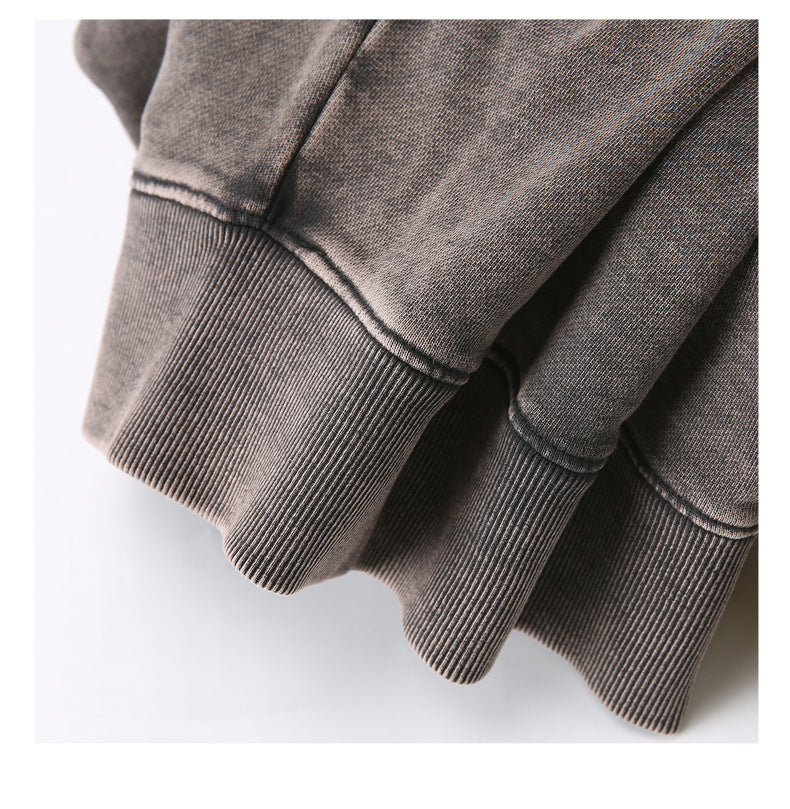 425g washed to make old vintage couple round neck sweater.