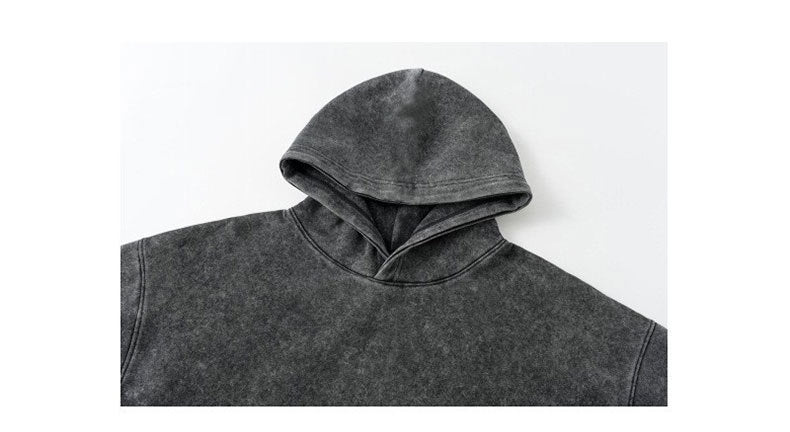 Solid color to make old loose long-sleeved hooded cotton sweater