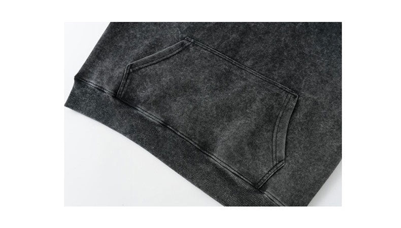 Solid color to make old loose long-sleeved hooded cotton sweater