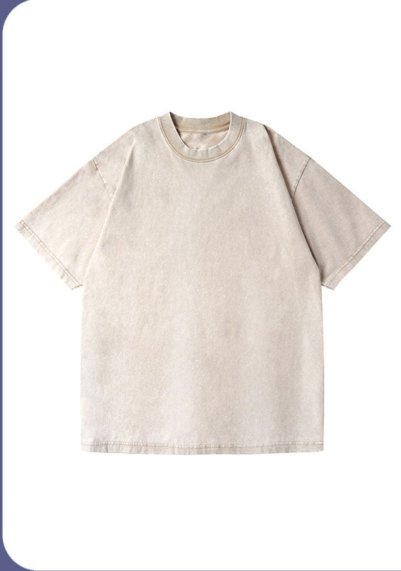 230g vintage cotton loose bottoming round neck to make old T-shirts.