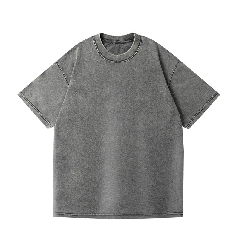 230g vintage cotton loose bottoming round neck to make old T-shirts.