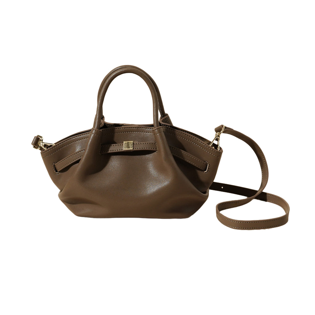 New genuine leather 2026 niche design casual versatile high-end feeling dumpling shoulder handbag