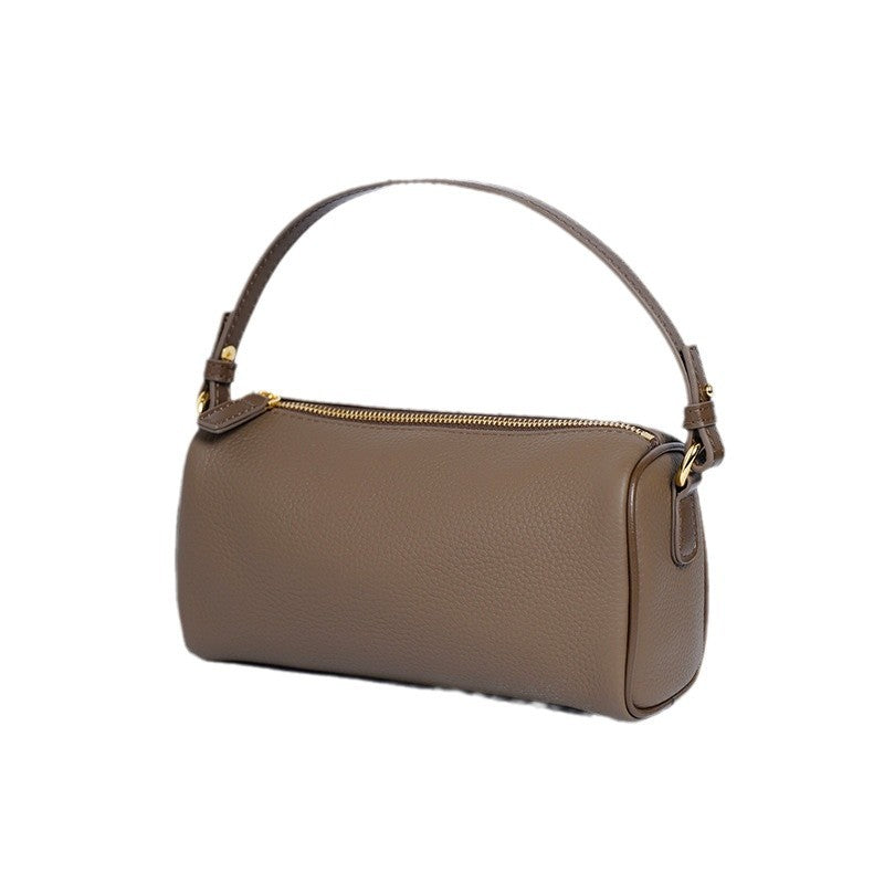 Cowhide women's bag, simple armpit leather bag, women's new trendy and versatile handbag, diagonal cross bag