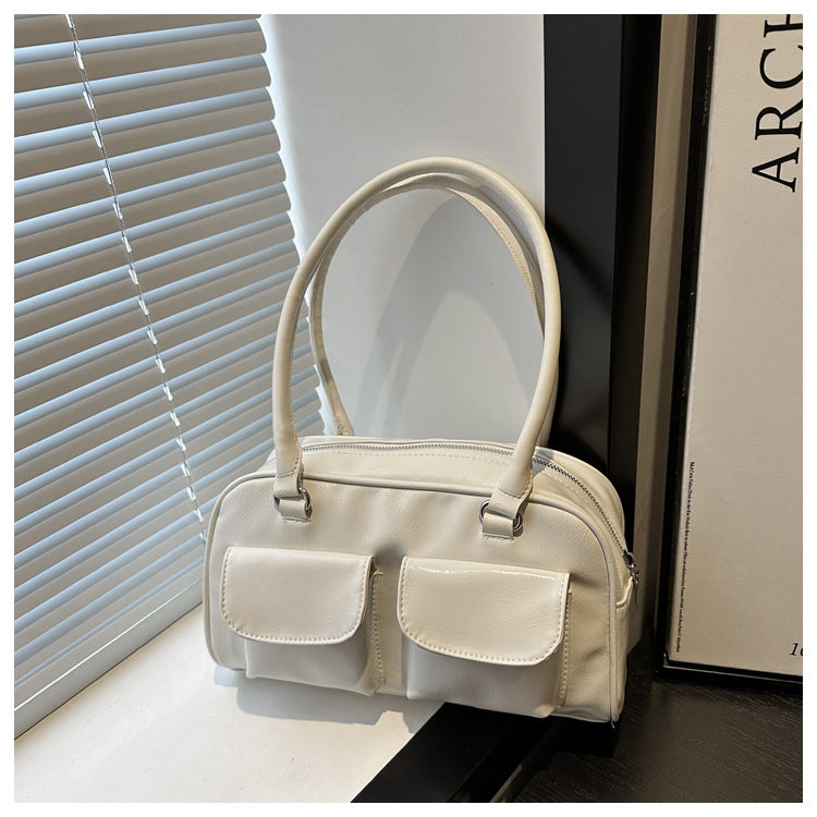 Summer new women's double-mouth bag bright satchel