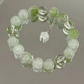 Floral bracelet white green floral bracelet student jewelry