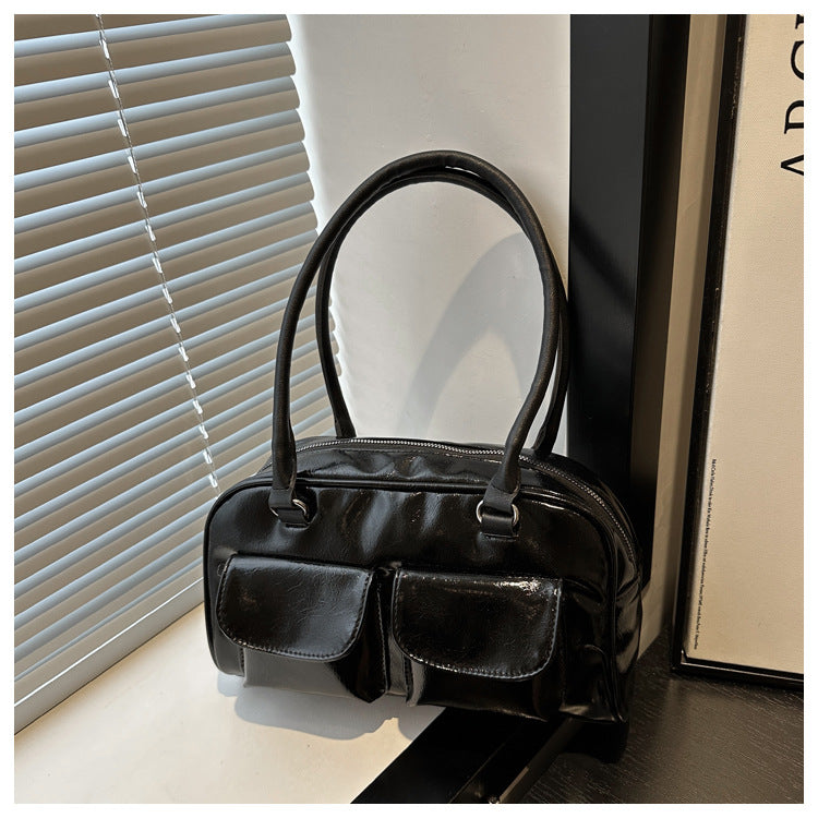 Summer new women's double-mouth bag bright satchel
