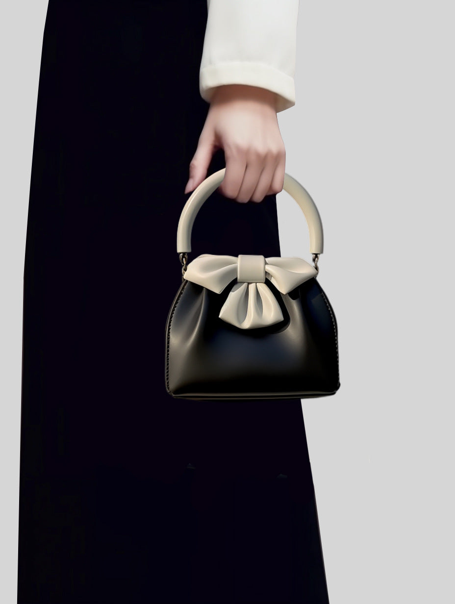 New spring and summer pleated handbag contrast color bucket bag