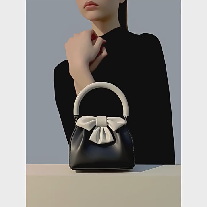 New spring and summer pleated handbag contrast color bucket bag